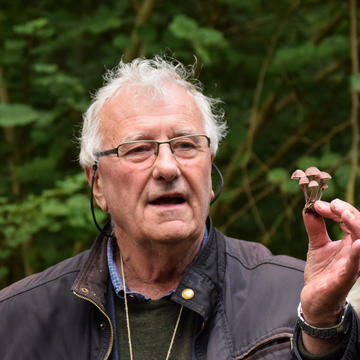 Richard Fortey with a fungus specimen