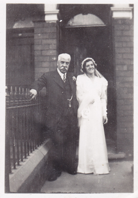 Wedding Day photograph, Arthur Rowe, and daughter Gladys