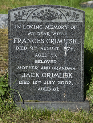 Frances and Jack Crimlisk Gravestone