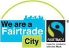 Fairtrade City Logo and link to HCC